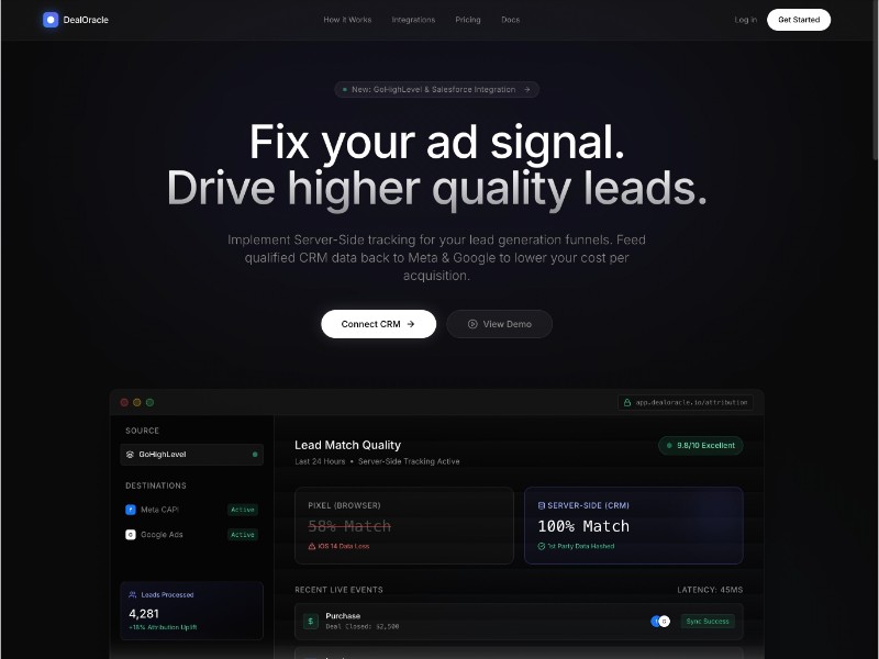 Preview for Server-Side Lead Tracking Landing Page Template