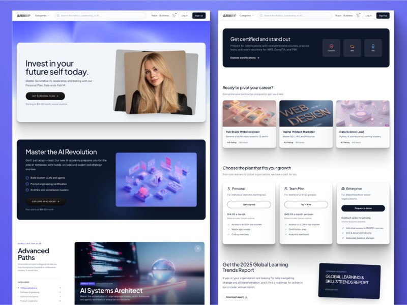 Preview for AI Learning Platform Landing Page Template