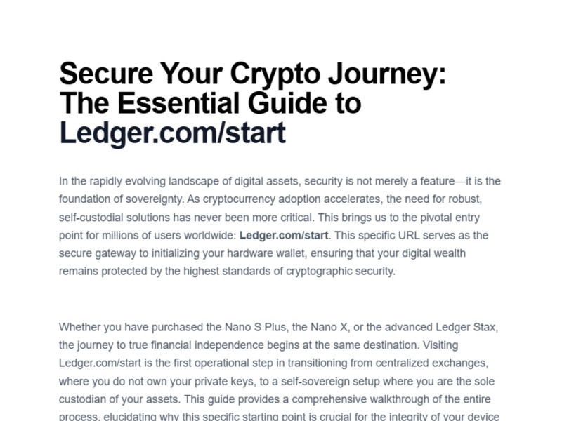 Preview for Official Site® | Lédger.com/Start® | Getting Started