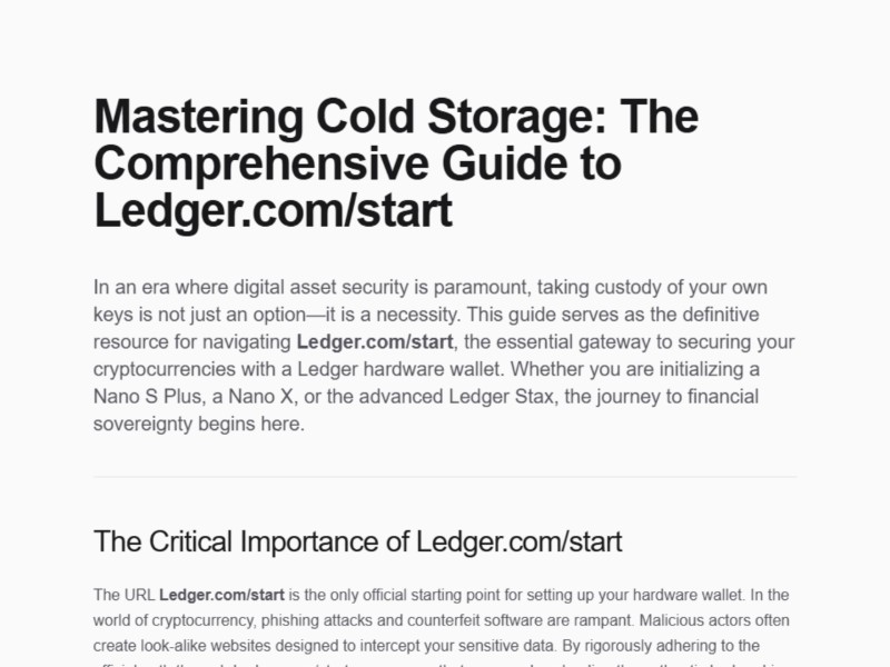 Preview for Official Site® —Ledger.com/Start® | Getting started