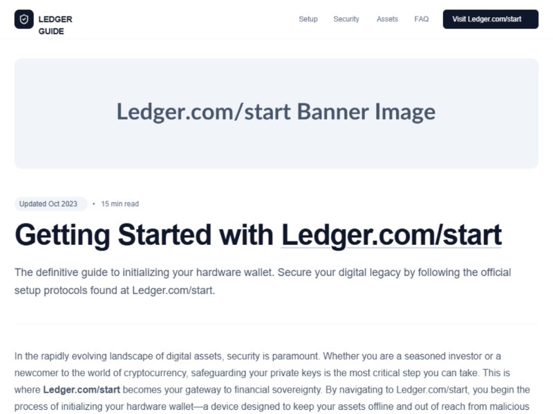 Preview for Ledger.com/Start® | Official Site | Getting Started