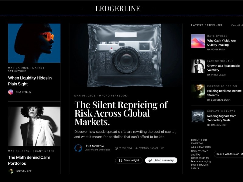 Preview for Ledgerline Finance Intelligence Landing Page Template