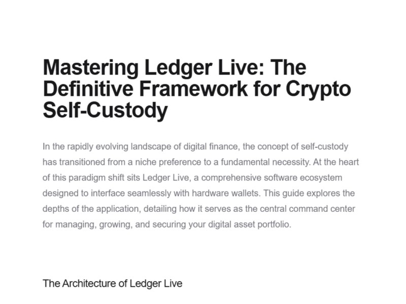 Preview for Official Site® | @Ledger Live | Getting started