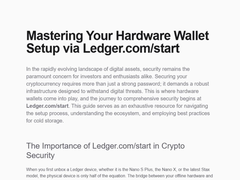 Preview for Official® | Lédger.com/Start® | Getting Started*