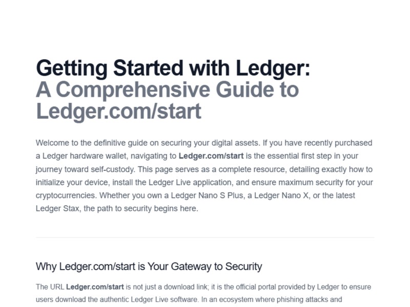Preview for Ledger.com/start: Your Official Guide to Secure Crypto Wallet Setup