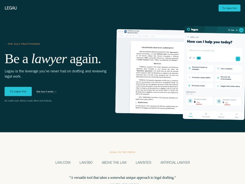 Preview for Legau - drafting and review for solo practicioners
