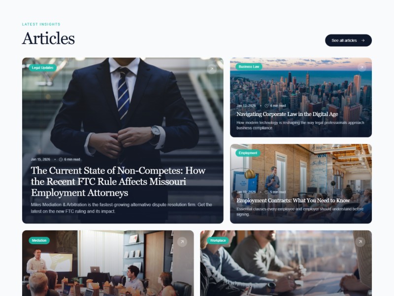 Preview for Legal Insights Articles Grid Template