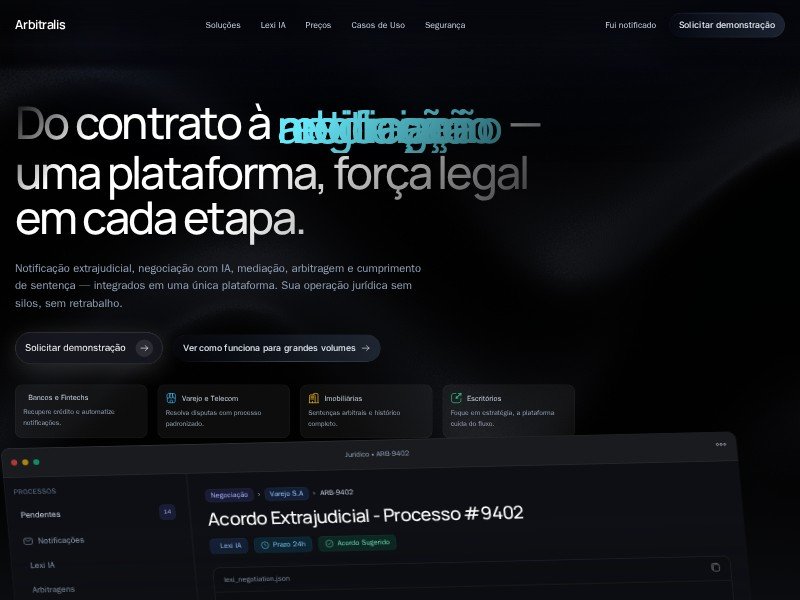 Preview for Arbitralis Legal Operations Landing Page Template