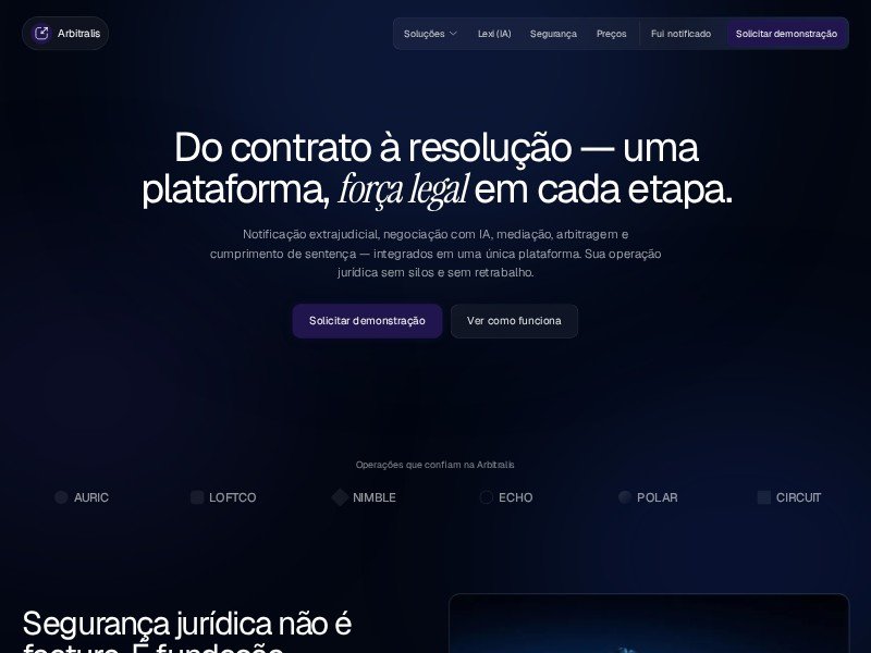 Preview for Legal Arbitration SaaS Landing Page Template