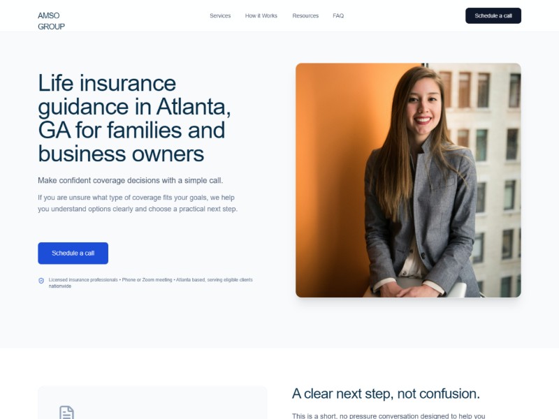 Preview for Life Insurance Advisor Landing Page Template
