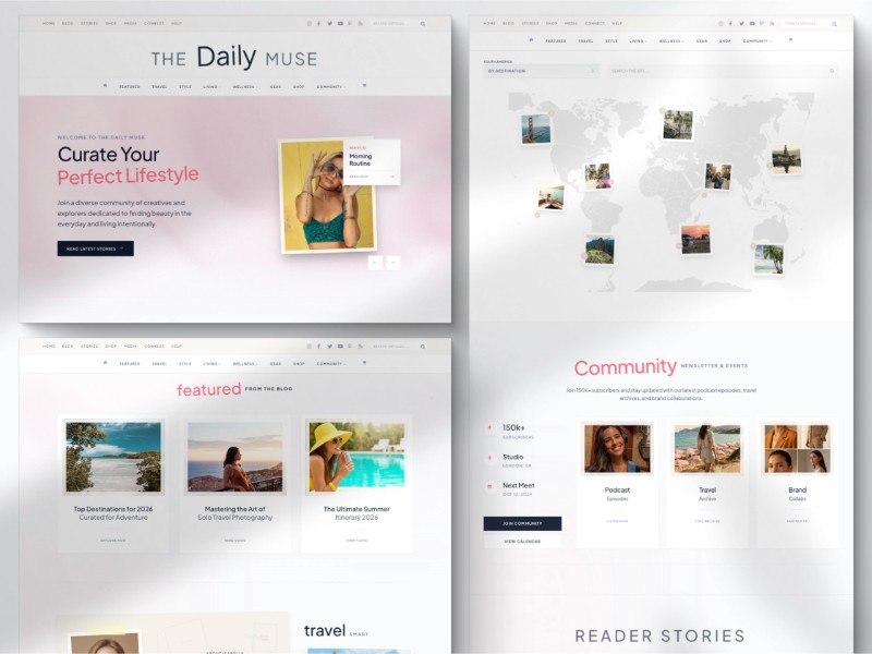 Preview for Lifestyle Travel Blog Landing Page Template