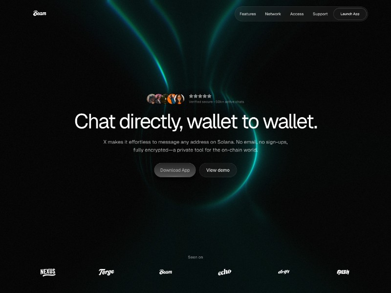 Preview for Solana Private Chat Landing Page Template