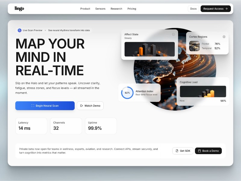 Preview for Neural Interface Landing Page Template