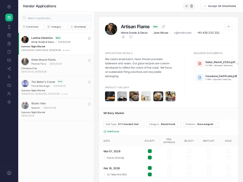 Preview for Vendor Application - home