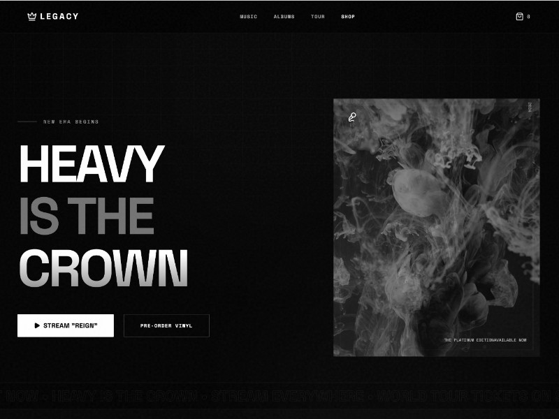 Preview for LEGACY Music Artist Website Template