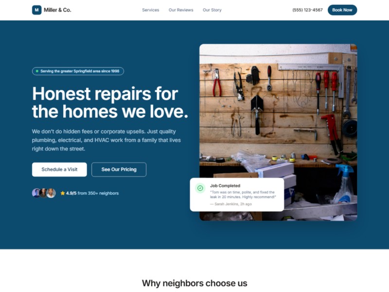 Preview for Local Home Services Landing Page Template
