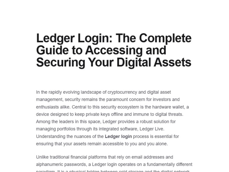 Preview for Ledger® LoGIN | Getting Started™