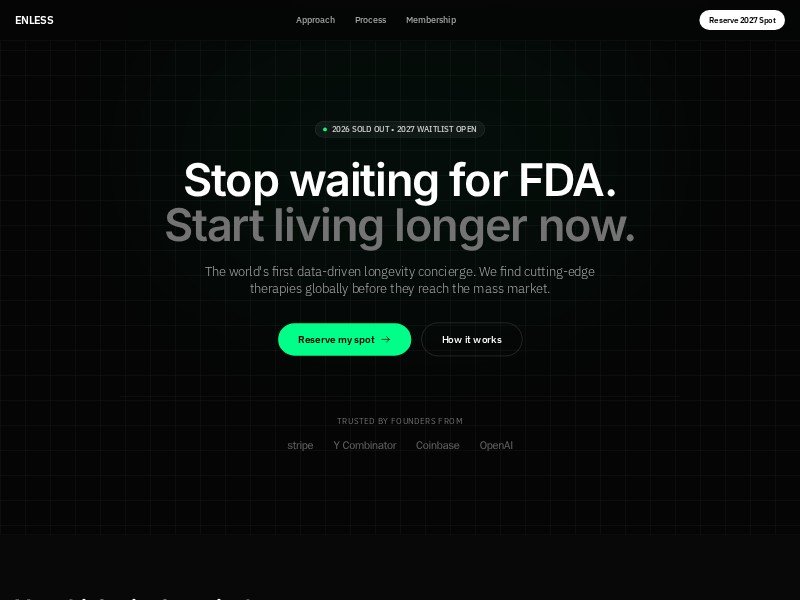 Preview for Enless Longevity Membership Landing Page Template