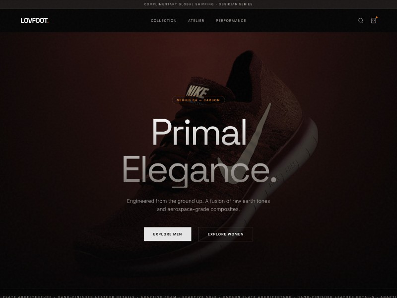 Preview for Luxury Footwear E-commerce Landing Page Template