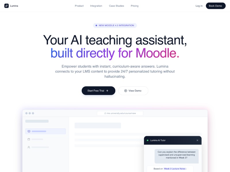 Preview for AI Moodle LMS SaaS Landing Page Template