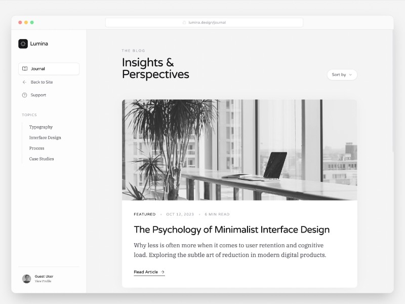 Preview for Creative Journal Blog Page Template