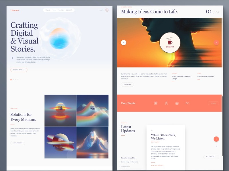 Preview for Lumina Creative Studio Landing Page Template