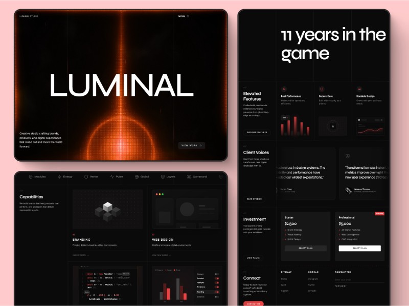Preview for Luminal Studio Agency Landing Page Template
