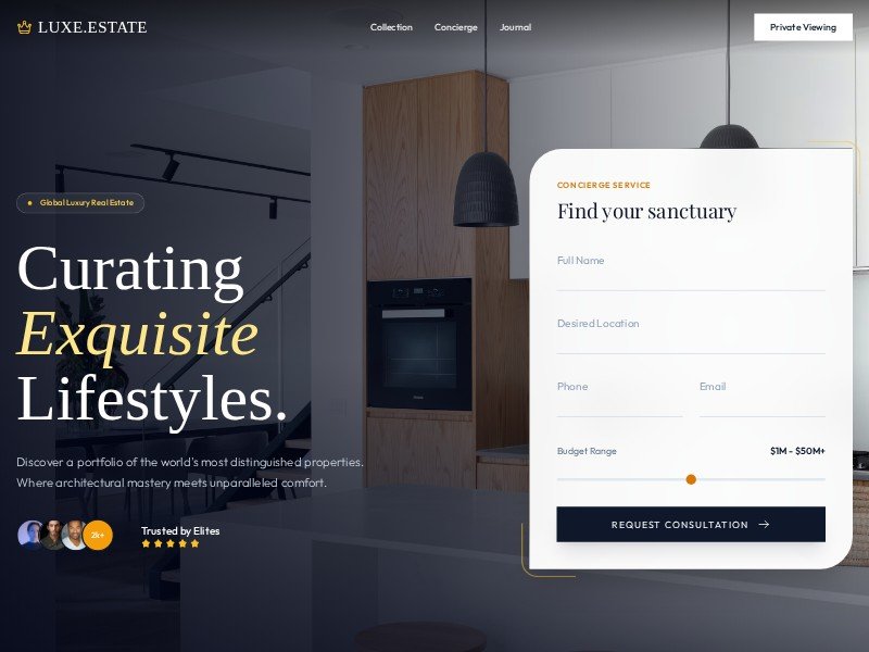 Preview for Luxury Real Estate Landing Page Template