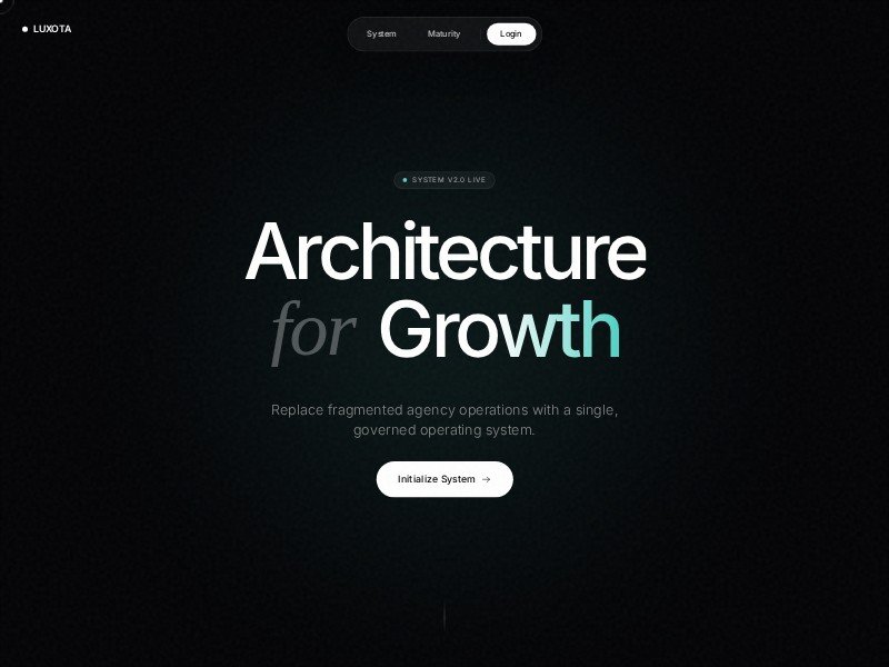 Preview for LuxotaOS Agency Architecture Landing Page Template