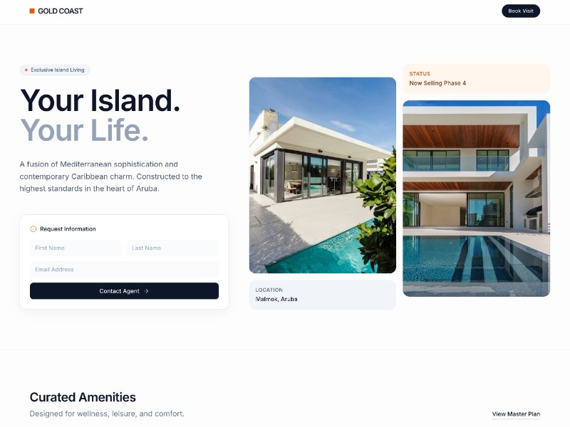 Preview for Luxury Aruba Real Estate Landing Page Template