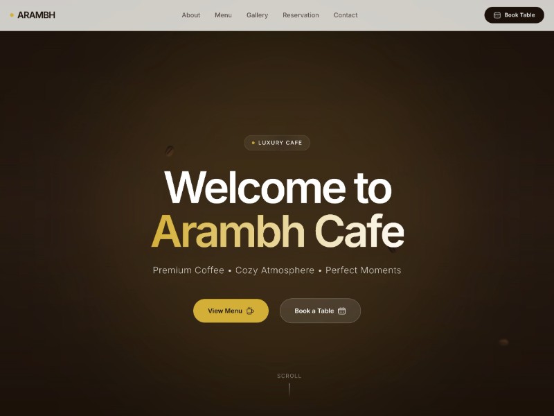 Preview for Cafe Landing Page Template