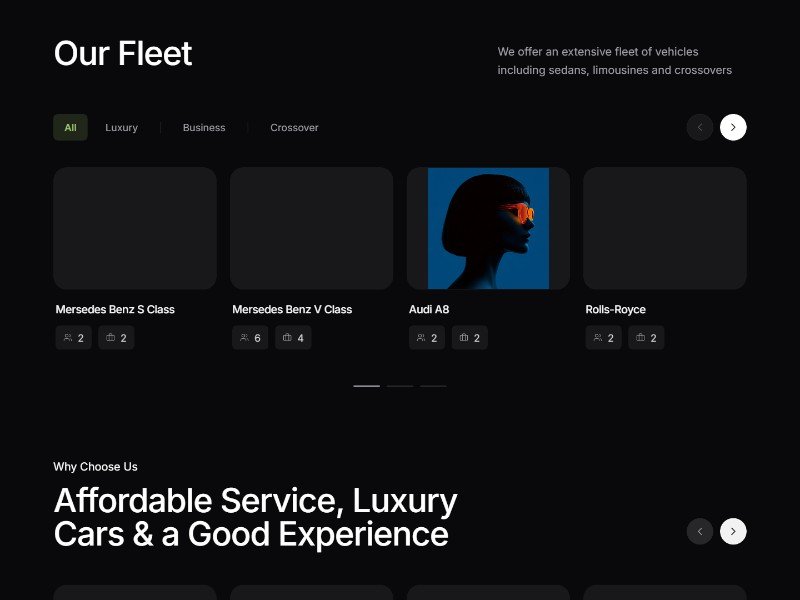 Preview for Luxury Car Rental Landing Page Template