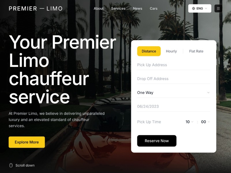 Preview for Luxury Chauffeur Landing Page Template