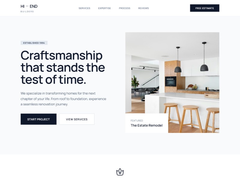 Preview for Luxury Construction Services Landing Page Template
