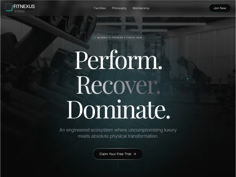 Preview for Luxury Fitness Studio Landing Page Template