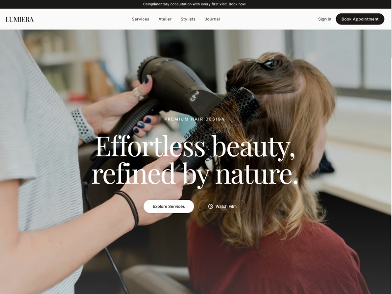 Preview for Luxury Hair Salon Landing Page Template