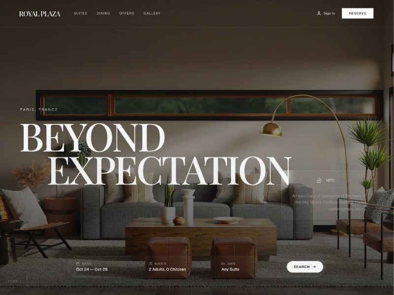 Preview for Luxury Hotel Landing Page Template