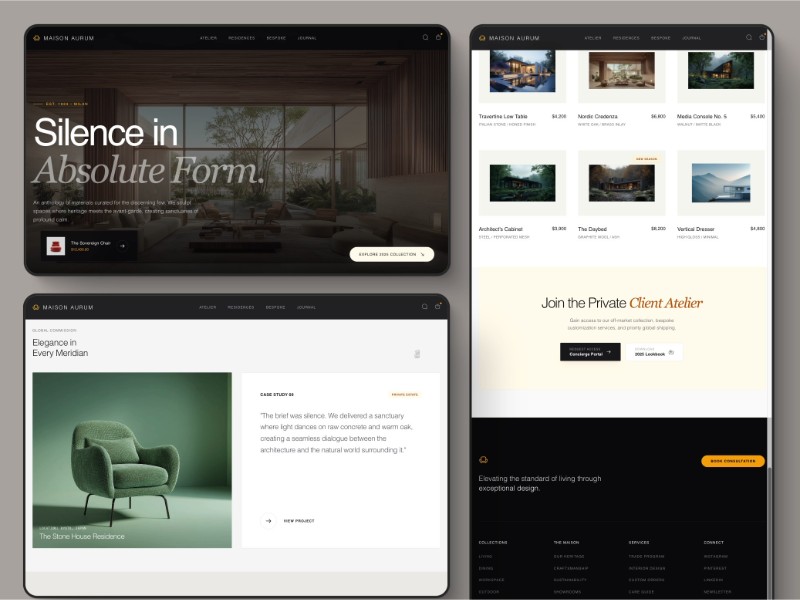 Preview for Luxury Interior E-commerce Landing Page Template