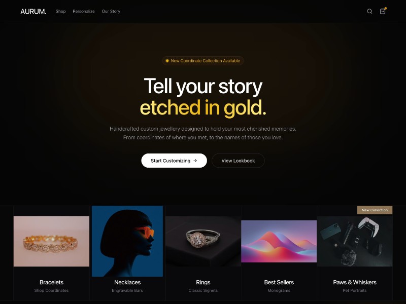 Preview for Luxury Jewellery E-commerce Landing Page Template