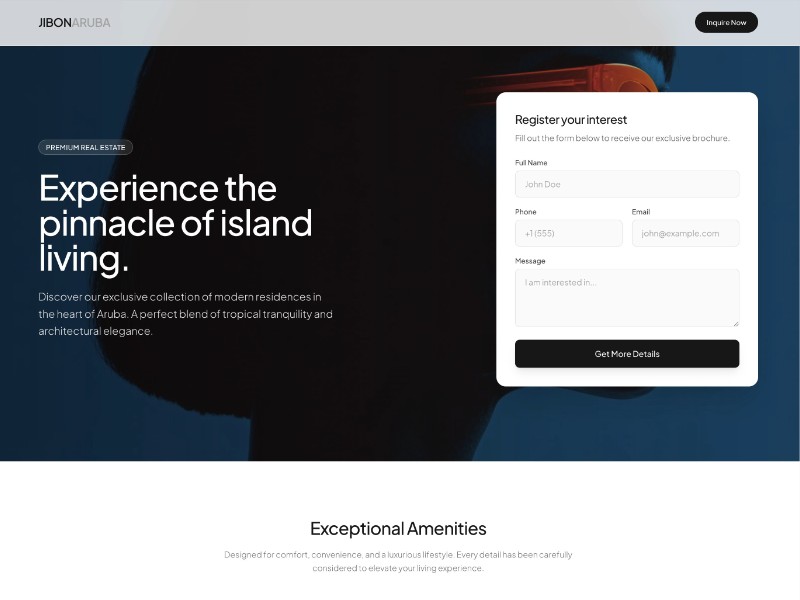 Preview for Luxury Real Estate Landing Page Template