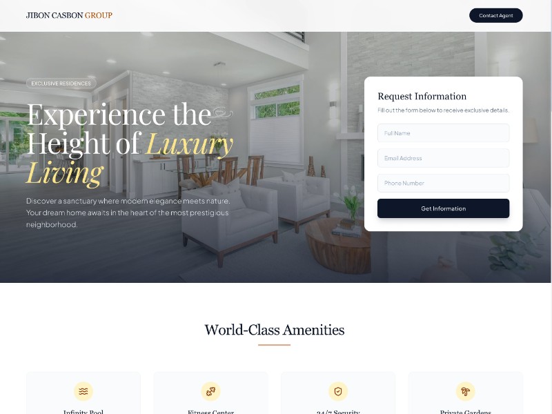 Preview for Luxury Real Estate Landing Page Template