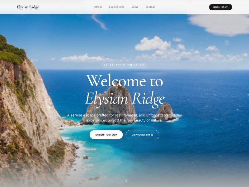 Preview for Luxury Holiday Retreat Landing Page Template