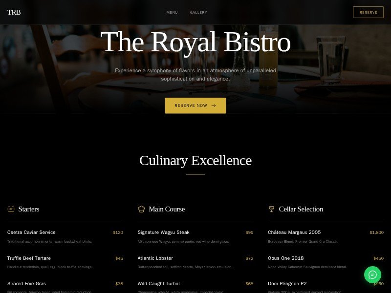 Preview for Luxury Restaurant Landing Page Template
