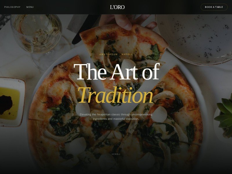 Preview for L'ORO Premium Pizzeria Landing Page Template