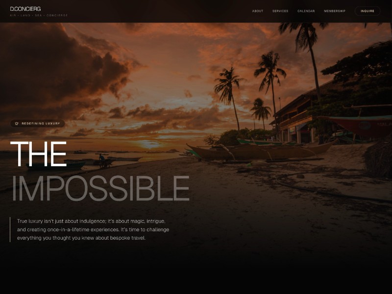 Preview for Luxury Concierge Travel Landing Page Template