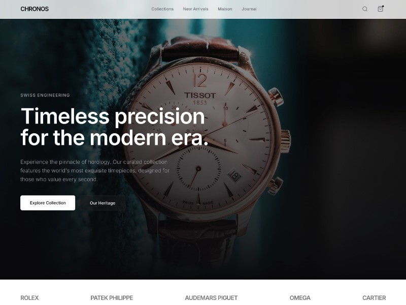 Preview for Luxury Watch E-commerce Landing Page Template