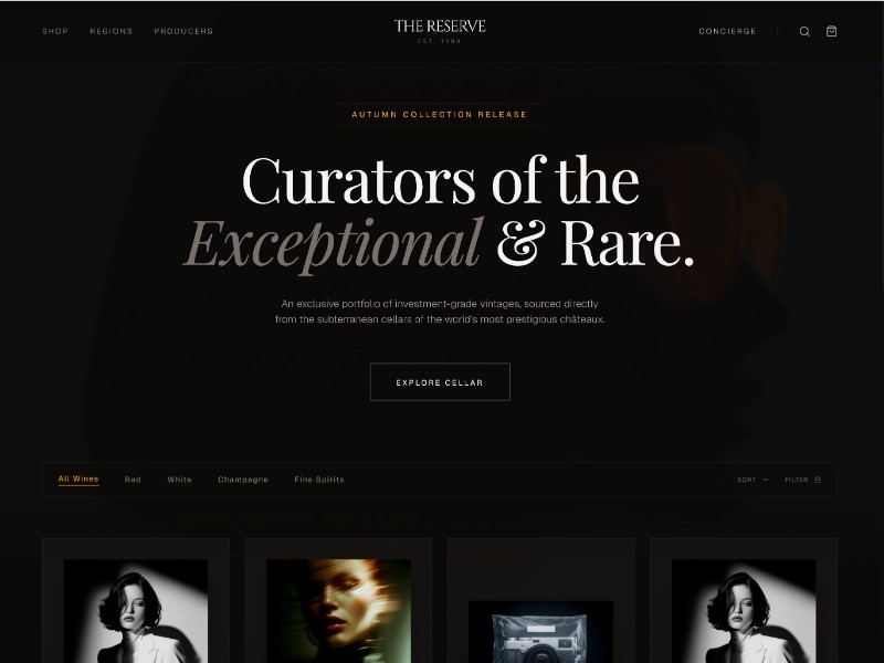 Preview for Luxury Wine E-commerce Landing Page Template