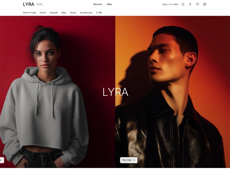 Preview for LYRA Modern Apparel Landing Page Template