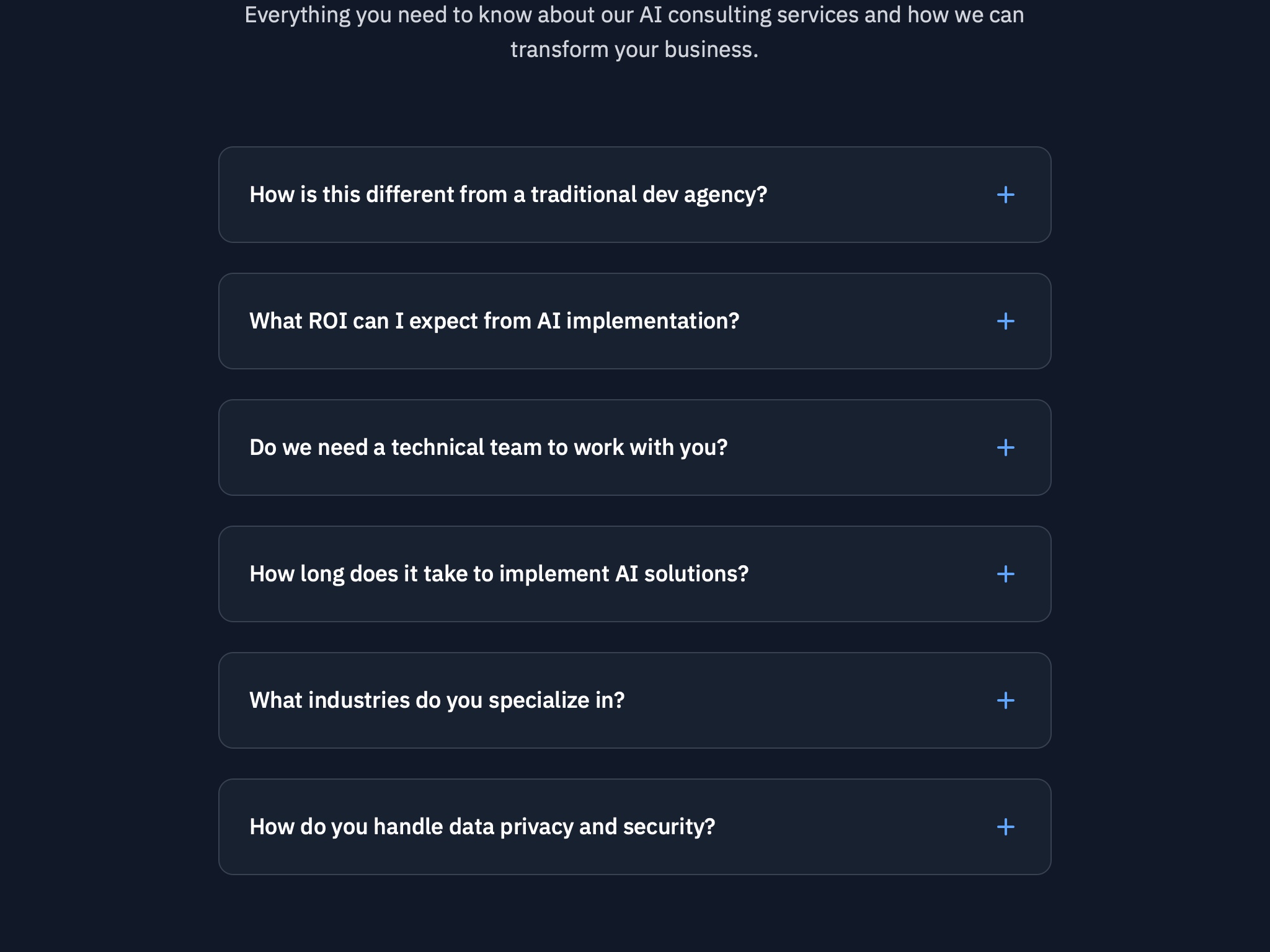 Preview for Interactive FAQ Section with Tailwind