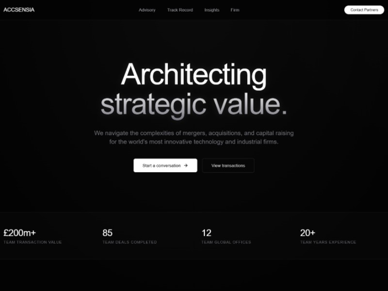 Preview for M&A Consultancy Landing Page Template